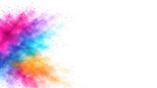 Colorful Holi Powder Explosion PNG Background, Rainbow Dust Splash Burst Design, Vibrant Multicolor Paint Cloud Festival Backdrop, Abstract Bright Color Smoke Splatter Texture Art