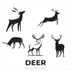 Fototapeta premium deer logo design template set collection