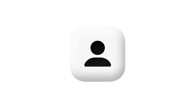 Minimal 3d user profile icon on transparent background symbolizing member login, personal account, avatar, and digital identity for web or mobile interface design