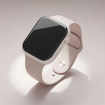 Modern smartwatch with sleek design and black display screen on wrist. apple watch mockup