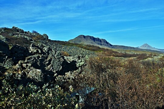 Iceland - view of Mount Baula since Grabrok Crater