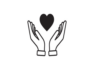 Obraz premium A pair of hands cradling a heart symbol