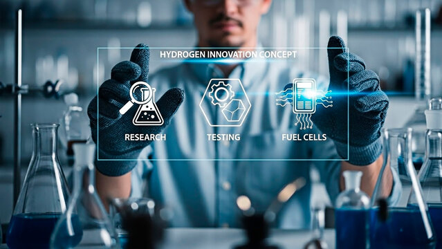 Scientist innovation hydrogen concept in the laboratory.