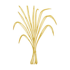 Naklejka premium PNG Elegant golden wheat illustration.