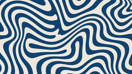 Obraz premium An intricate pattern featuring flowing liquid like waves in striking blue and soft off white shades