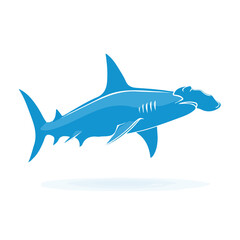 Obraz premium Hammerhead Shark, modern 2D flat vector illustration in icon style, isolated on pure white background.