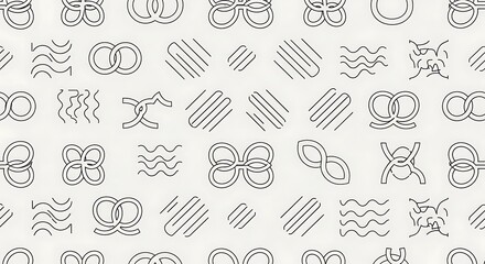 Minimalist Line Art Icon Set Design Elements.