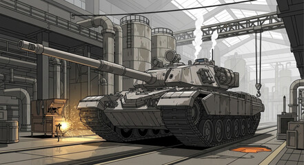 Heavy Armored Main Battle Tank Vehicle. © ramlan