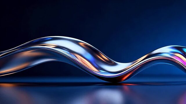 Abstract flowing metallic shape
