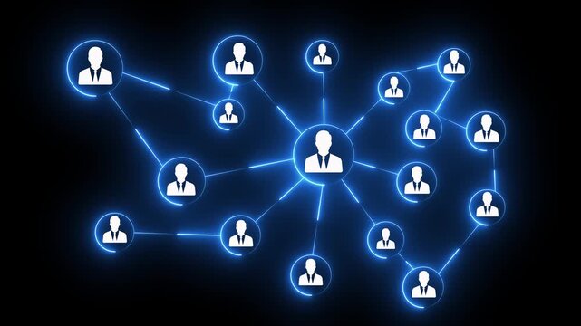 Stakeholders concept for business finance stakeholder investment management. Different stakeholders contact collaboration for company organisation. Businessman showing stakeholders icon.4k video .