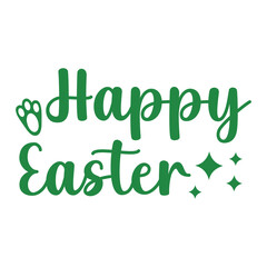 Happy Easter typography clip art design on plain white transparent isolated background for card, shirt, hoodie, sweatshirt, apparel, tag, mug, icon, poster or badge