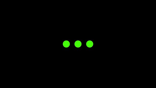Three dot processing indicator animation on dark background
