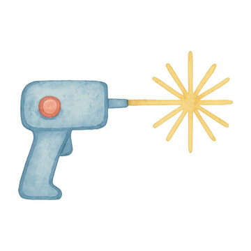 PNG Colorful retro toy raygun illustration.