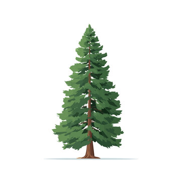 Minimal 2D vector illustration of Redwood Tree in flat icon style on a plain white background.