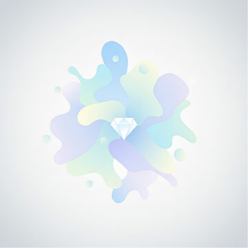 Mental Clarity as poetic, diffused abstract shapes gradually resolving into a diamont form at the center, soft colors, representing focus and awareness.eps