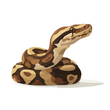2D flat vector illustration of Python, designed in a clean icon style and isolated on a white background.