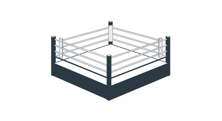 Boxing Ring With White Ropes And Posts © penikmat