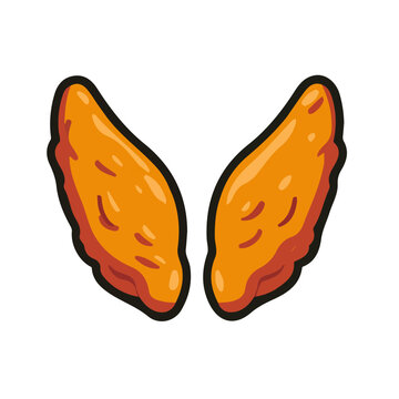 2D flat vector illustration of Buffalo Wings, designed in a clean icon style and isolated on a white background.