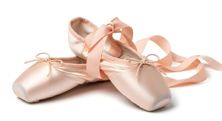 A close-up shot of elegant ballet shoes, suggesting grace and movement 