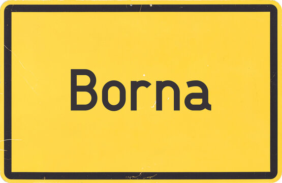 Ortsschild Borna