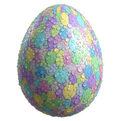 Colorful 3d egg with bubble pattern on transparent background