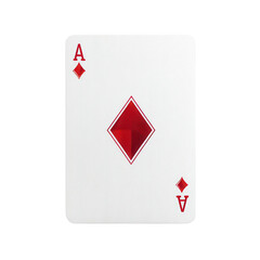 Obraz premium Ace of diamonds playing card isolated on transparent background