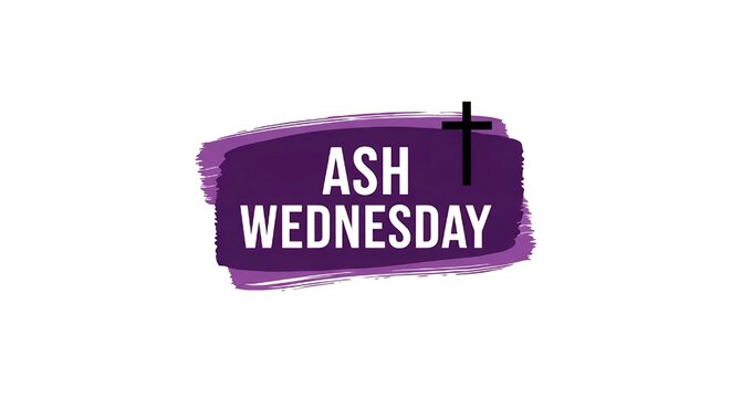 Ash Wednesday logo with purple background and cross