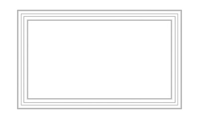 Blank wooden window, door, photo or picture frame with white molding baseboard interior exterior wall design on transparent PNG background for gallery wall mockup realistic rectangle display