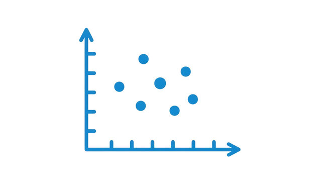 Scatter Plot with Blue Dots on a Black Background graph data