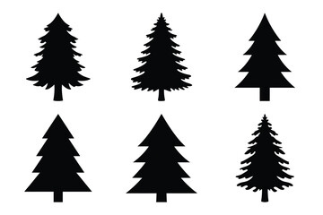 Obraz premium set of pine tree icon elements collection.