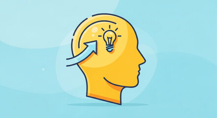 Obraz premium Creative Thinking Concept Illustration with Light Bulb.