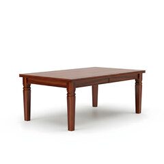 Fototapeta premium Wooden rectangular table with four legs and a drawer on white background transparent background