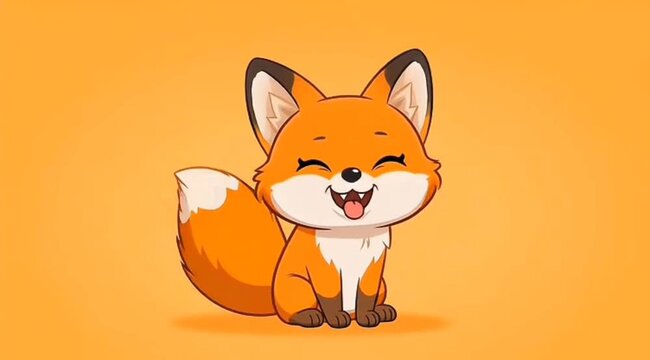 Cute Chibi Fox Character Set with Multiple Facial Expressions