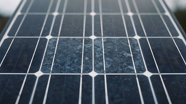 Close-Up Of Crystalline Silicon Photovoltaic Cells For Clean Energy Production, Sustainable Technology, And Renewable Power Generation