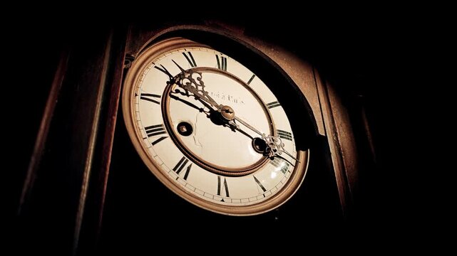 Time lapse of vintage wall clock with pendulum
