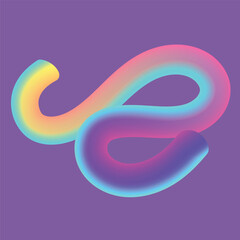 Fototapeta premium A colorful, neon infinity symbol on a purple background with a gradient effect