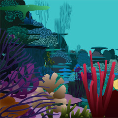 Underwater scene with coral reef © Studio