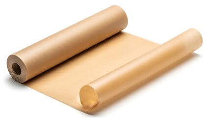 Fototapeta premium A roll of brown paper on a white background