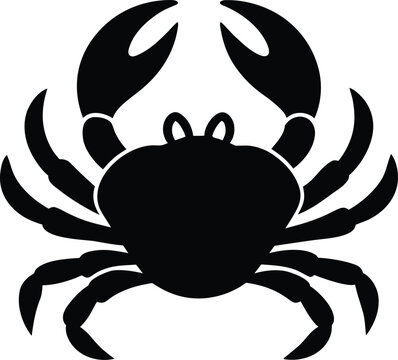 crab silhouette vector art illustration, black and white design