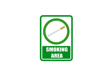 Obraz premium Smoking Area Sign with Cigarette Symbol Isolated on Transparent Background – Designated Smoking Zone Icon PNG