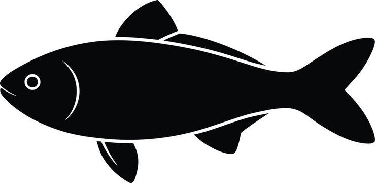 croaker silhouette vector art illustration, black and white design