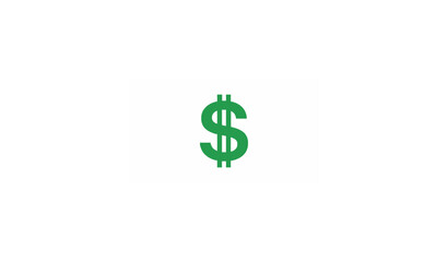 Obraz premium Minimal Green Dollar Sign Vector Icon Simple Finance Symbol