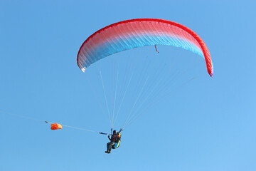 	
Paraglider being towed by a winch	