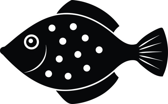 filefish silhouette vector art illustration, black and white design