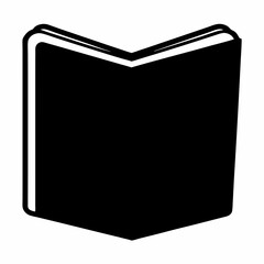 Fototapeta premium Minimalist depiction of an open book in black and white, with visible pages