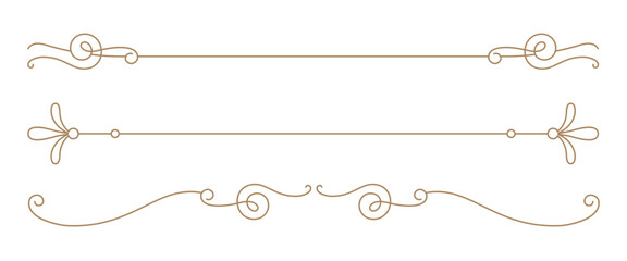 Obraz premium Elegant vintage decorative line art vector set
