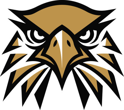 Aggressive Eagle Head Mascot Logo with Sharp Geometric Lines