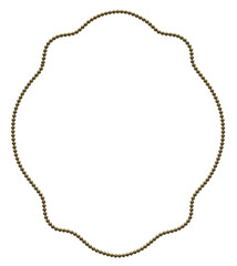 Fototapeta premium Ornamental decorative frame made of golden beads isolated on transparent background. Elegant vintage beaded border for luxury packaging labels, logos, invitations and branding.
