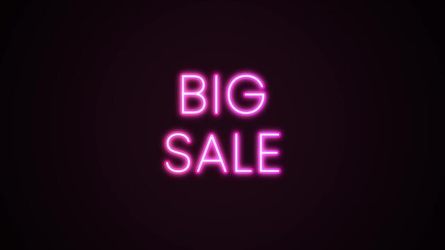 RGB text color changing with text "Big sale" Horizontal orientation with fade in and fade out