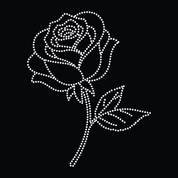 Rose 6mm Hotfix Rhinestone T shirt Design